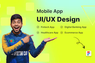 design fintech, digital banking, and healthcare mobile app UI UX in figma