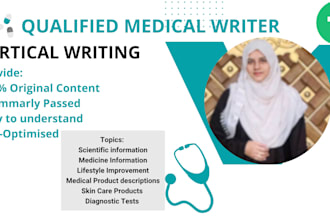 write professional medical, health, and pharmaceutical content as a pharmacist