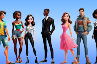 create a 3d pixar style cartoon character ai art
