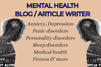 write mental health articles and health blogs