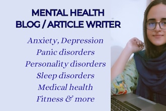 write mental health articles and health blogs