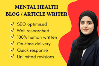 write SEO mental health articles and blogs