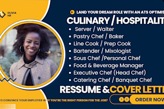 write a winning resume for chef hotelier cook nutritionist bartender hospitality