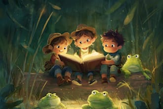 create enchanting children story book illustrations