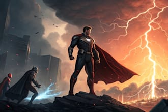 draw a cover art or comic cover art