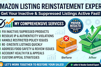 reinstate your amazon listings