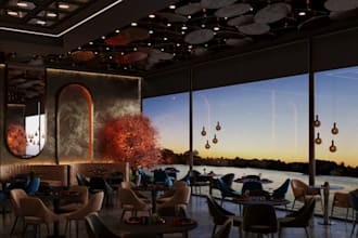 remodel modern 3d restaurant,interior cafe,bar design,furniture layout,d5 render