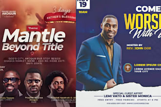 design creative church social media event flyers