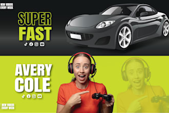design a professional youtube banner and channel art