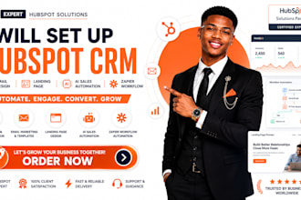 set up hubspot CRM email design landing page ai sales automation zapeir workflow