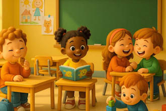 illustrate engaging 3d artwork for your children storybook and cover kids
