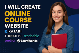 write online course for kajabi, thinkific, teachable podia, learnworlds