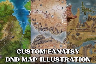 design custom fantasy dnd map for game, book, rpg campaign fantasy map maker