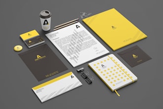 design business logo and brand identity with branding kit