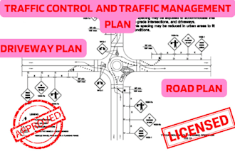 do traffic control plan, parking lot, driveway plan and road plan