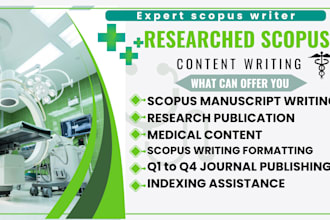 write medical researched scopus article writing ssci q1 to q4 journal submission