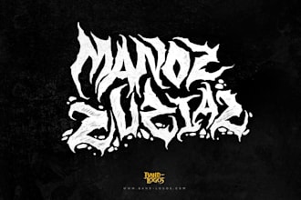 make a chaotic bestial black metal logo