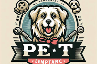 design custom a vintage pet mascot logo with  t shirt design