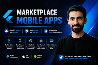 develop a flutter marketplace app for ios and android