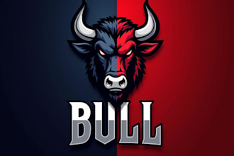 design outstanding angry bull head mascot logo with unlimited revision