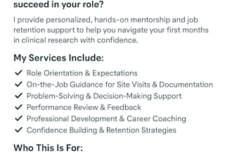 clinical research associate job coach