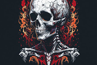 do graphic t shirt design skull skeleton for metal band