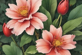 paint water color botanical illustrations