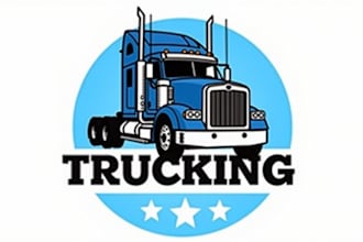 design high quality semi truck mascot logo with express delivery