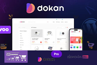build a professional dokan website, multi vendor website, and woocommerce design