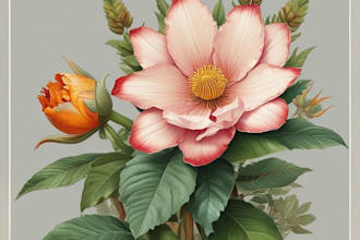 draw botanical illustrations of flowers, plants, fruits