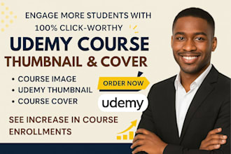 design a professional online course image, cover, udemy online course thumbnail