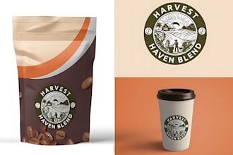 design food bbq kitchen restaurant and coffee shop logo