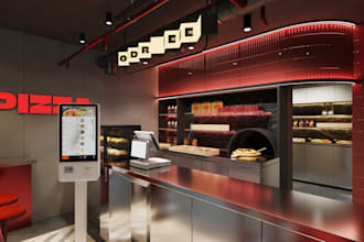 create commercial 3d renders and 360 views for your café, gym or shop