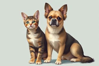 paint your pet portrait, dogs, cats
