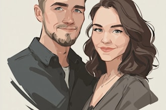 draw caricatures for couples, families, weddings