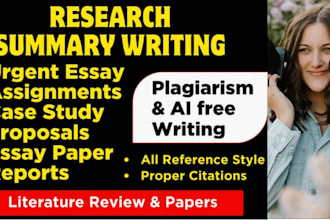 do essays, apa paper, assignment, research report, research and summary