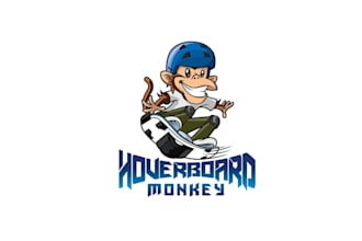 design surprising monkey skateboarder logo