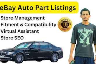 do ebay auto parts listing fitment SEO store management virtual assistant