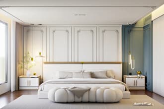 remodel 3d luxury bedroom layout, closet decor, functional interior cgi render