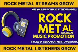 increase heavy rock metal stream and rock metal monthly listeners, music promote