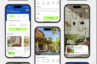 create hotel booking app, reservation app, restaurant app, city tour app