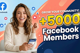 5,000 organic facebook group members for fast growth