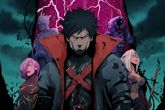 create badass anime manga horror comics t shirt, book cover, poster design