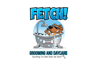 design attractive grooming and day care logo