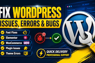 fix wordpress issues, fix wordpress errors, fix wordpress website bugs