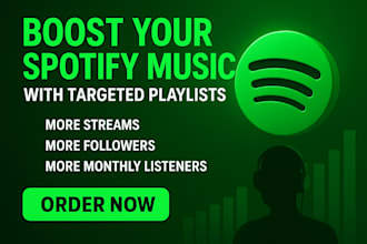 boost your spotify real followers and streams with targeted playlists