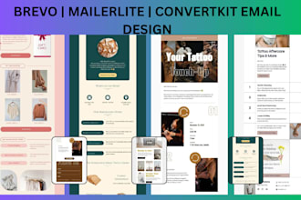 design brevo mailerlite and convertkit email campaigns and custom templates