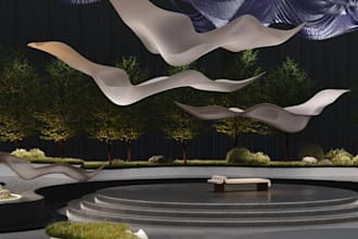 render 3d wedding hall decor,outdoor venue, flower araignment,refreshment spaces