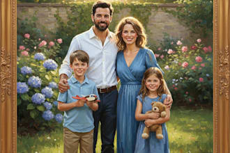custom watercolor family portrait from photo