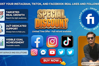 boost your instagram,tiktok and facebook real likes and followers